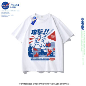 NASA เสื้อยืดชายหญิงแขนสั้น สตรีทฮิปฮอป summer สัตว์ประหลาด พิมพ์ลาย คอตตอน คอกลม หลวมและระบายอากาศ NASA เสื้อยืดชายหญิงแขนสั้น สตรีทฮิปฮอป summer สัตว์ประหลาด พิมพ์ลาย คอตตอน คอกลม หลวมและระบายอากาศ