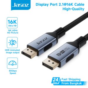 ⚡ส่งจาก กทม⚡Jasoz สาย DP 2.1/16K 60hz DisplayPort Cable 4k240hz เข้ากันได้กับพีซีและแล็ปท็อป ⚡ส่งจาก กทม⚡Jasoz สาย DP 2.1/16K 60hz DisplayPort Cable 4k240hz เข้ากันได้กับพีซีและแล็ปท็อป