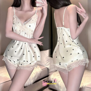 เซตชุดนอน sexy  คอวี ผ้าซาติน ลูกไม้ ชุด 2 ชิ้น เซ็กซี่ ใส่สบาย มีหลายแบบให้เลือก   ส่งไวจากไทย