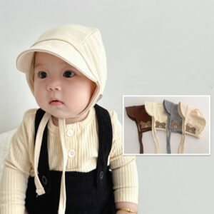 หมวกเด็กขนาดเล็ก อายุ 0-24 เดือน สำหรับฤดูใบไม้ผลิและใบไม้ร่วง แบบ lace-up ป้องกันแสงแดดและลมQN407 หมวกเด็กขนาดเล็ก อายุ 0-24 เดือน สำหรับฤดูใบไม้ผลิและใบไม้ร่วง แบบ lace-up ป้องกันแสงแดดและลมQN407