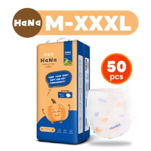 【ถูกที่สุด】HaNa 50ชิ้น ผ้าอ้อมเด็ก กางเกงผ้าอ้อมเด็ก NB-XXXL BABY DIAPERS PANTS แพมเพิสเด็ก 【ถูกที่สุด】HaNa 50ชิ้น ผ้าอ้อมเด็ก กางเกงผ้าอ้อมเด็ก NB-XXXL BABY DIAPERS PANTS แพมเพิสเด็ก
