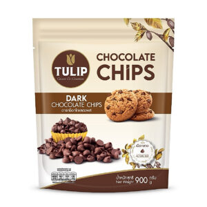 Tulip ทิวลิป ดาร์ก ช็อกโกแลตชิพส์ เม็ดกลาง 900กรัม (ถุงใหญ่) Tulip ทิวลิป ดาร์ก ช็อกโกแลตชิพส์ เม็ดกลาง 900กรัม (ถุงใหญ่)