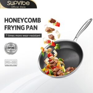 SUPVIBE กระทะรังผึ้ง ไม่ติดกระทะ วัสดุสแตนเลส 316 กระทะผัด ทอด 26/30/32/cm ทนทานต่อการสึกหรอ SUPVIBE กระทะรังผึ้ง ไม่ติดกระทะ วัสดุสแตนเลส 316 กระทะผัด ทอด 26/30/32/cm ทนทานต่อการสึกหรอ