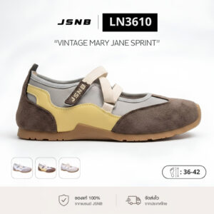 JSNB รองเท้าแมรี่เจน รองเท้าคัทชูสายไขว้สไตล์บัลเลต์สปอร์ต ลุคเกาหลีสุดชิค เบาสบาย [LN3610]