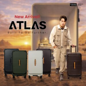 New 2026!! กระเป๋าเดินทางรุ่น ATLAS  ดีไซน์ทรงถัง วัสดุ GermanShield™ PC จุเยอะ by BAGGAGE LUGGAGE [รับประกัน 5 ปี]